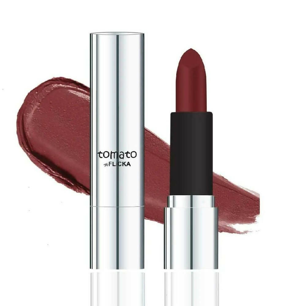 Flicka Tomato Maroon Matte Finish Lipstick Shade 14 - BUDNE