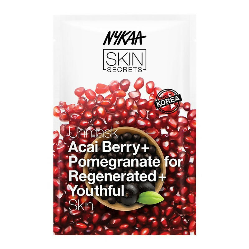 Nykaa Skin Secrets Exotic Indulgence Acai Berry + Pomegranate Sheet Mask For Youthful Skin