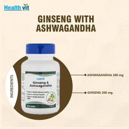 Healthvit Ginseng & Ashwagandha Capsules