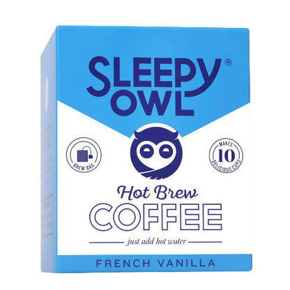 Sleepy Owl French Vanilla Hot Brew Coffee Bags