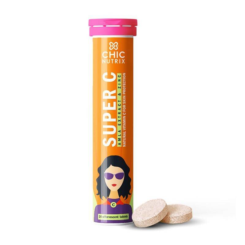 Chicnutrix Super C - Amla Extract & Zinc Effervescent Tablets - Orange Flavor - BUDEN