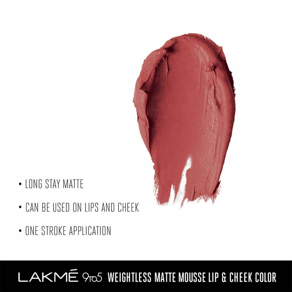 Lakme 9 To 5 Weightless Matte Mouse Lip & Cheek Color - Nude Cushion