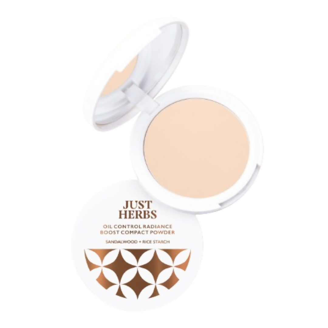Just Herbs Oil Control Radiance Boost Compact Powder - 02 Ivory