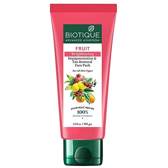 Biotique Advanced Ayurveda Fruit Brightening Depigmentation & Tan Removal Face Pack - BUDNE