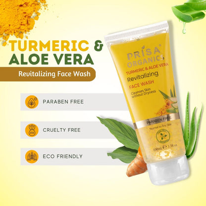 Prisa Organics Turmeric & Aloe Vera Revitalizing Face Wash