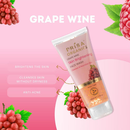 Prisa Organics Grape Wine Skin Brightening Face Wash