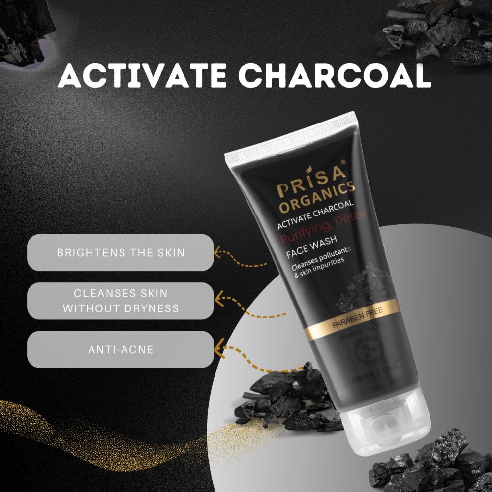 Prisa Organics Activate Charcoal Purifying Detox Face Wash