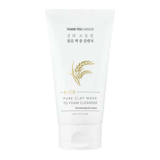 Thank You Farmer Rice Pure Clay Mask To Foam Cleanser - BUDNEN