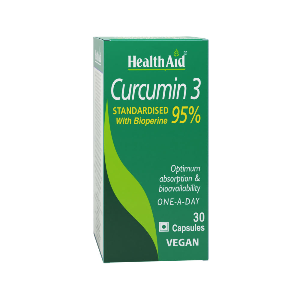 HealthAid Curcumin 3 Standardised with Bioperine 95% Capsules - BUDEN