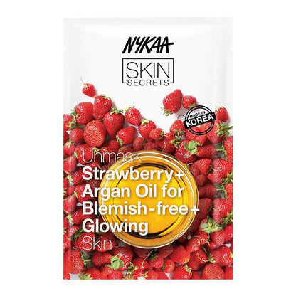 Nykaa Skin Secrets Exotic Indulgence Strawberry + Argan Oil Sheet Mask For Blemish - Free Skin