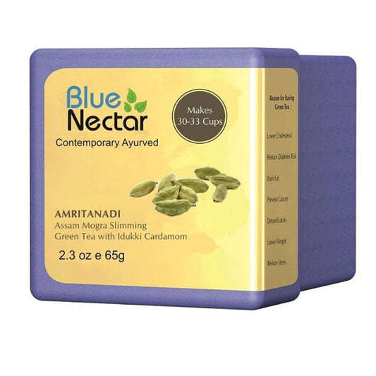 Blue Nectar Amritanadi Assam Mogra Slimming Green Tea with Idukki Cardamom - BUDNE