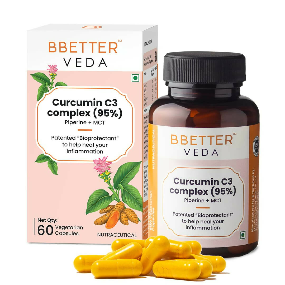 BBETTER Veda Curcumin C3 Complex (95%) Capsules with Piperine & MCT -  usa australia canada 