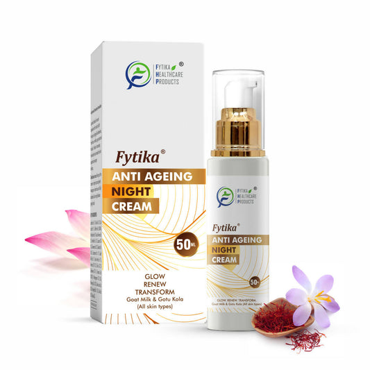 Fytika Anti-Aging Night Cream with Gotu Kola, Saffron and Lotus Flower Extract - BUDNEN