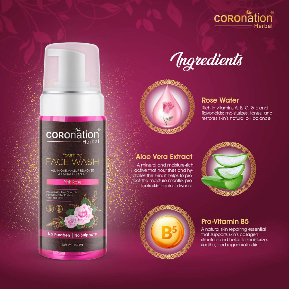 Coronation Herbal Pink Rose Foaming Face Wash