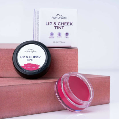 Aravi Organic Everyday Vegan Lip and Cheek Tint Balm Lip Tint - Beet Pink