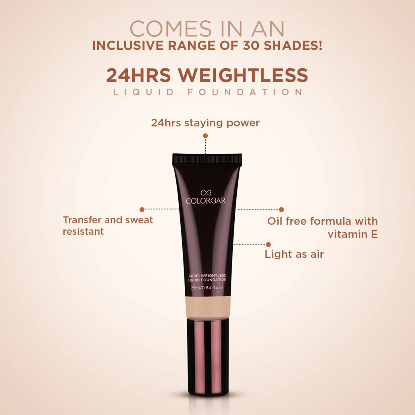 Colorbar 24Hrs Weightless Liquid Foundation Fw 7.2