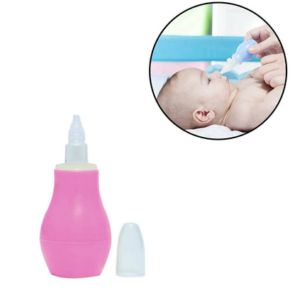 Safe-O-Kid Silicone Baby Nasal Aspirator, Vacuum Sucker, Instant Relief From Blocked Baby Nose Cleaner, Pink