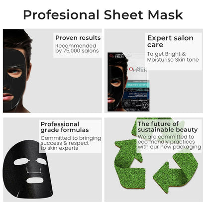 Professional O3+ Alpha Men Energy White Charcoal Face Sheet Mask