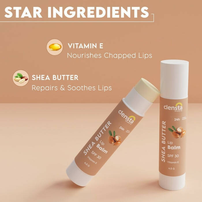 Clensta Shea Butter Lip Balm to Repair & Moisturize Chapped Lips