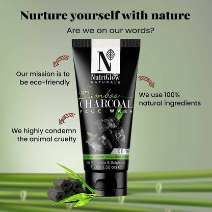 NutriGlow NATURAL'S Bamboo Charcoal Face Wash