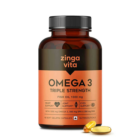 Zingavita Triple Strength Omega 3 Fish Oil 1000 mg Softgel Capsules - BUDEN