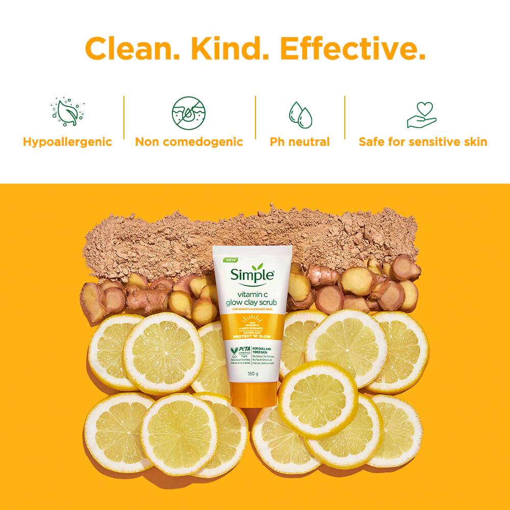 Simple Protect N Glow Vitamin C Glow Clay Scrub