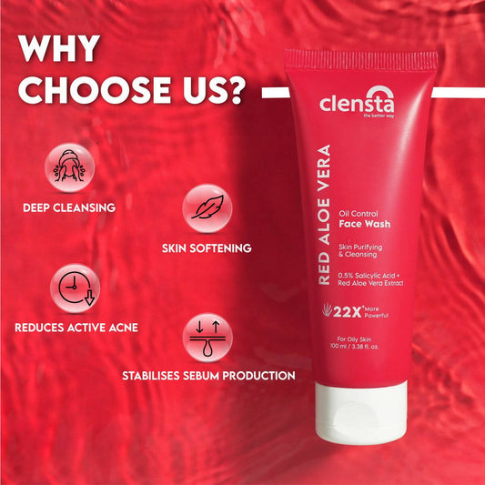 Clensta Red Aloe Vera Oil Control Face Wash