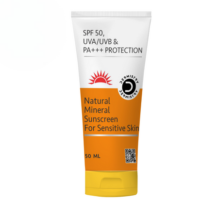 Dermistry Natural Mineral Sunscreen for Sensitive Skin & Children SPF 50 UVA UVB PA+++ Protection - usa canada australia