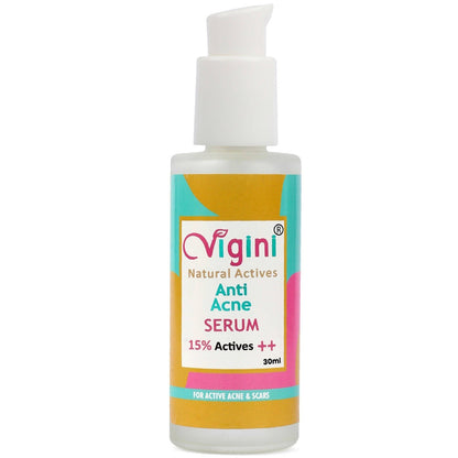 Vigini 15% Anti Acne Day Night Face Serum for Men Women Oily Skin - BUDNEN