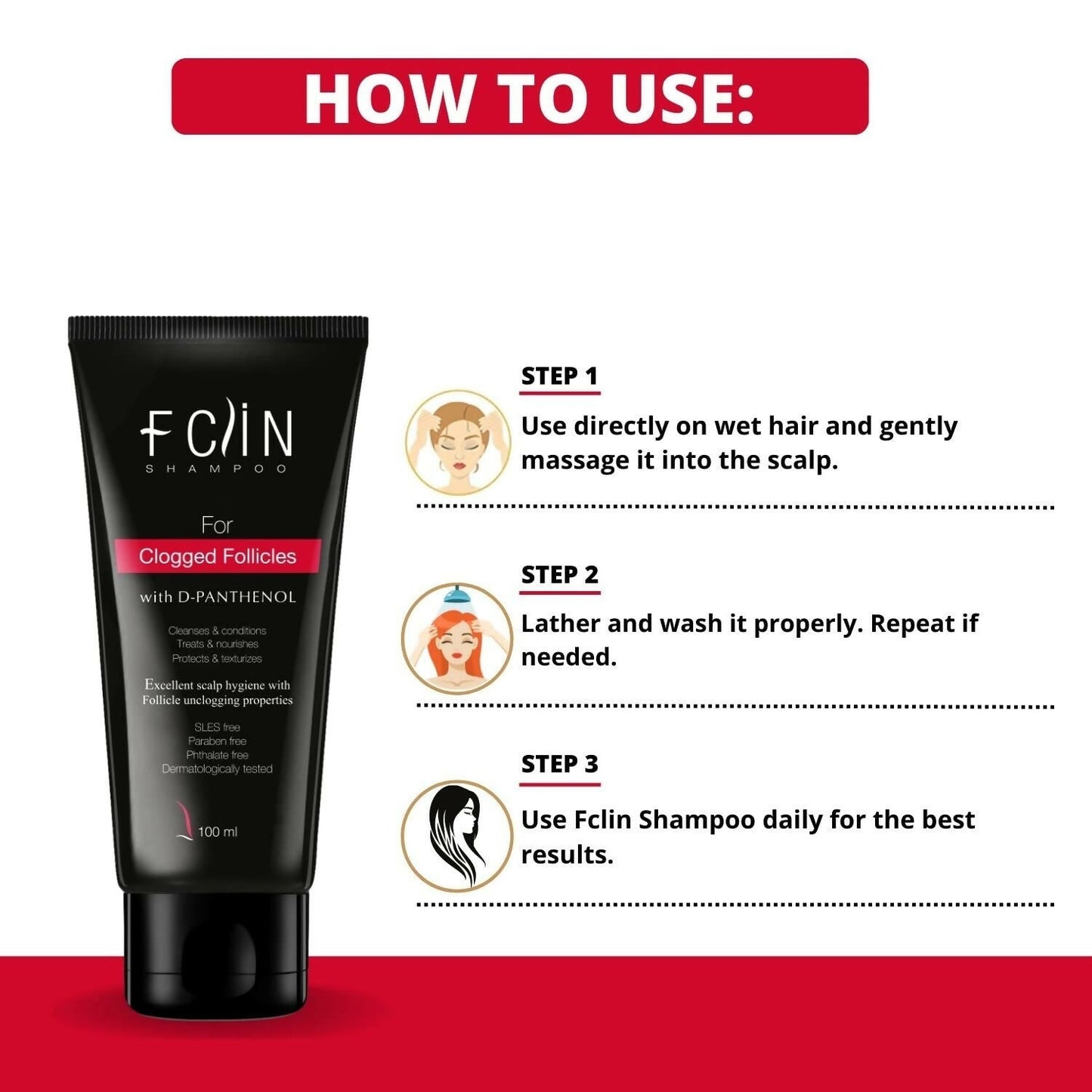 Fclin Shampoo For Clogged Follicles with D-Panthenol
