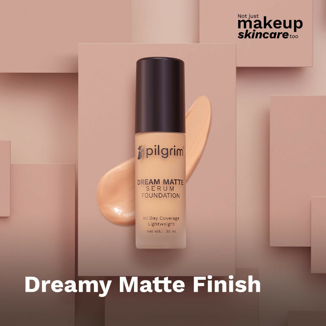 Pilgrim Dream Matte Serum Foundation With Matte & Poreless All Day Coverage Lightweight - Warm Sand