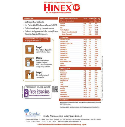 Hinex HP High Protein Powder - Vanilla Flavor