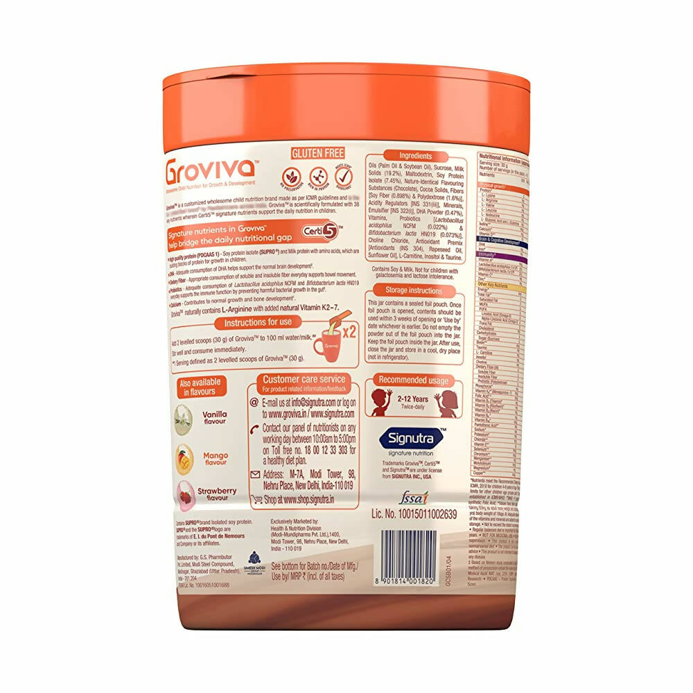 Groviva Wholesome Child Nutrition for Growth & Development-Chocolate