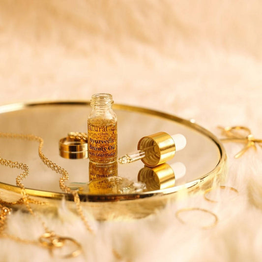 Natural Vibes Ayurvedic Gold Beauty Oil with Gold Flakes