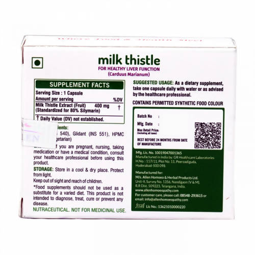 Allen Homeopathy Milk Thistle Capsules