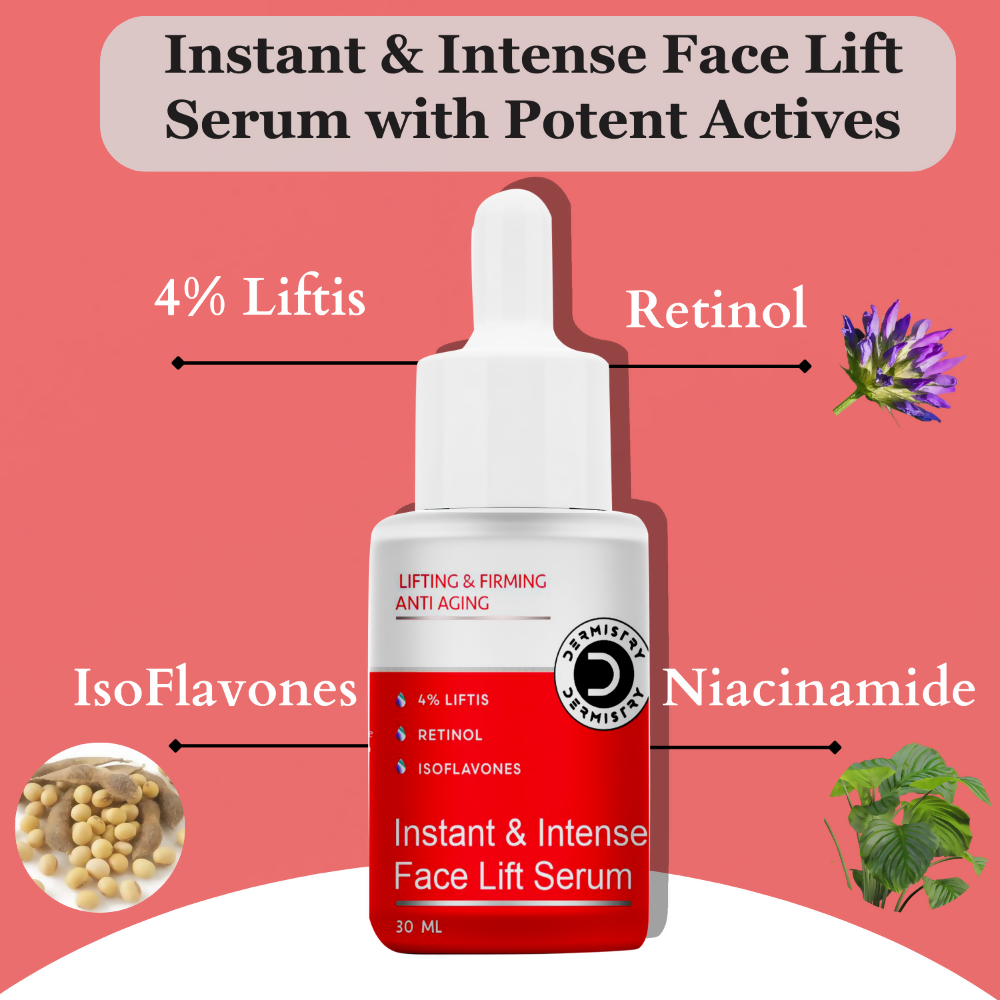 Dermistry Instant Intense Anti Aging Lifting Firming Face Serum Retinol Hyaluronic Acid for Wrinkles