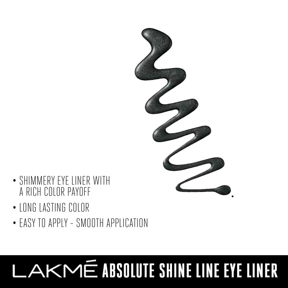Lakme Absolute Shine Liquid Eye Liner, Black - 4.5 ml