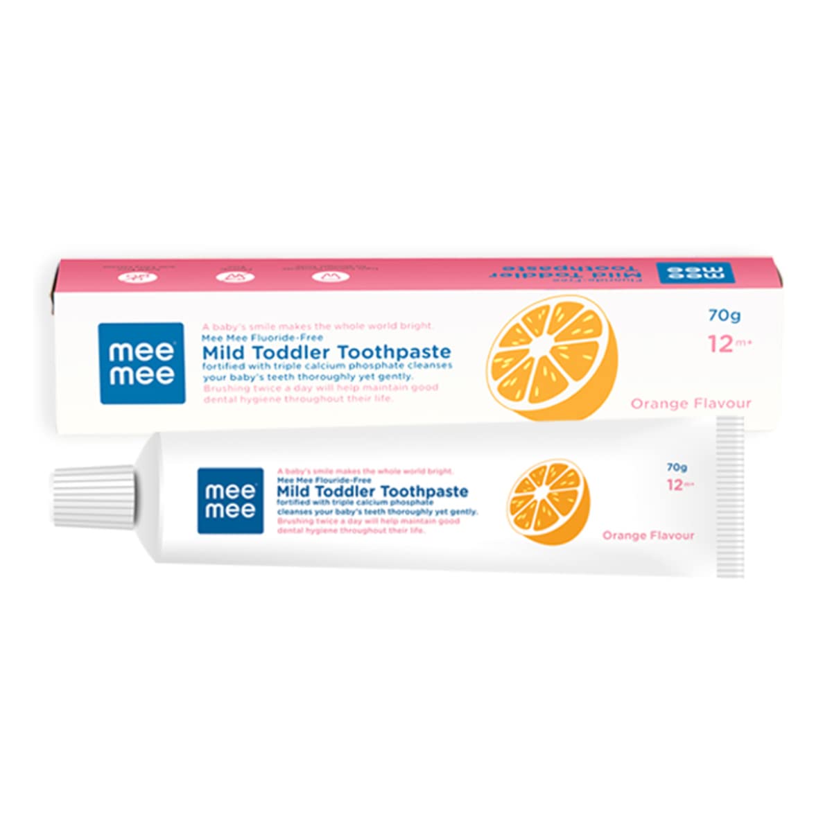 Mee Mee Fluoride-Free Mild Toddler Toothpaste - Orange Flavor