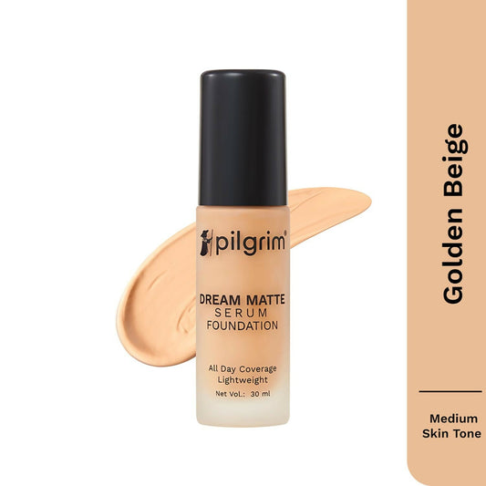 Pilgrim Dream Matte Serum Foundation With Matte & Poreless All Day Coverage Lightweight - Golden Beige