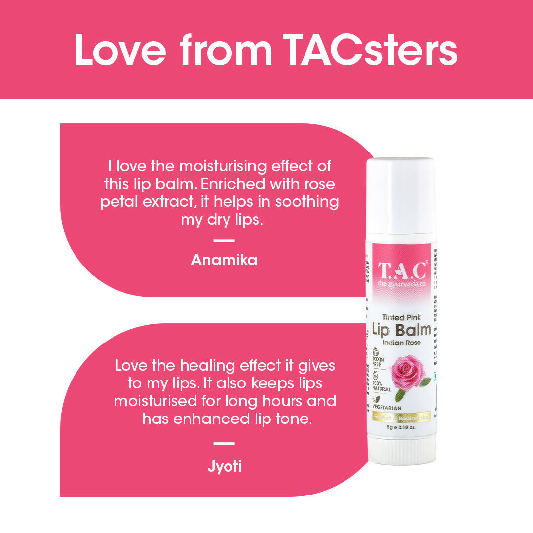 TAC - The Ayurveda Co. Tinted Indian Rose Vegan Lip Balm