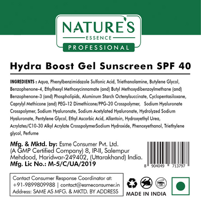 Nature's Essence Professional Hydra Boost Gel SunScreen SPF 40 PA+++