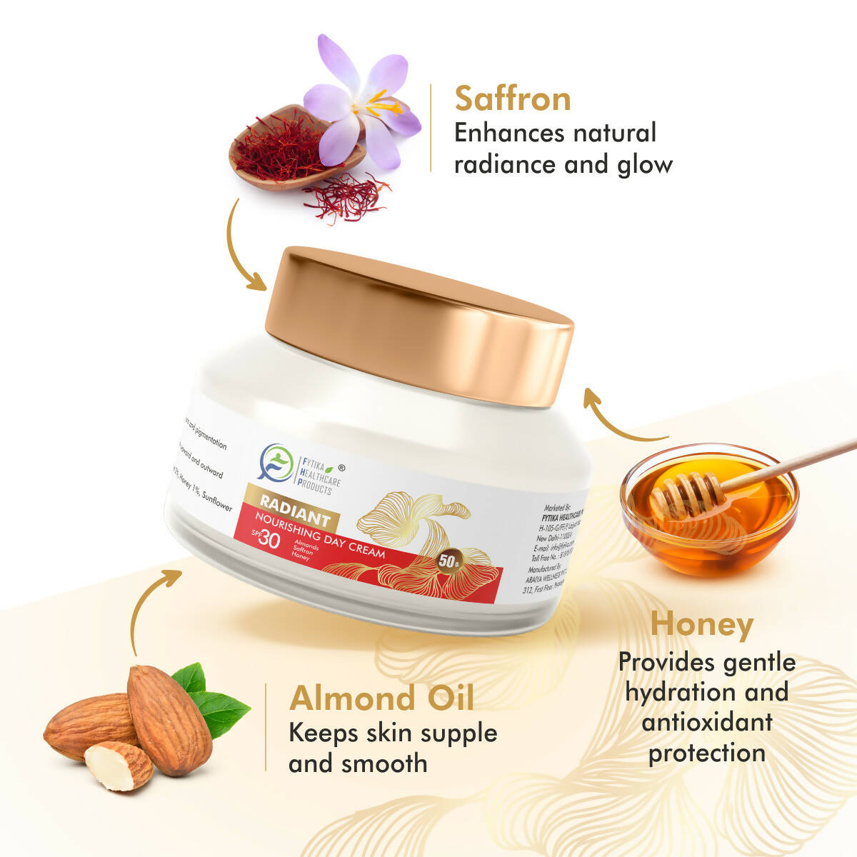 Fytika Radiant Nourishing Day Cream with Saffron, Almonds and Honey with SPF30