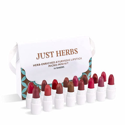 Just Herbs Herb Enriched Ayurvedic Lipstick Micro-Mini Kit - BUDNE