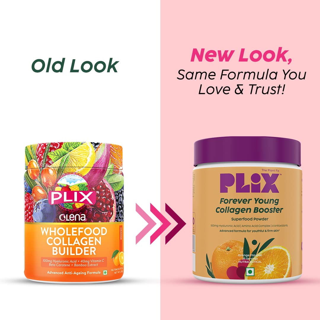 PLIX The Plant Fix Wholefood Collagen Builder Powder for Skin - Orange