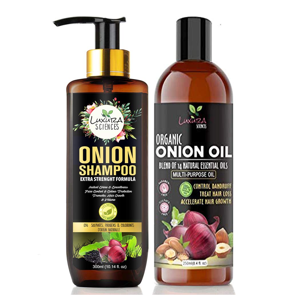 Luxura Sciences Onion Hair Oil for hair growth & Onion Shampoo