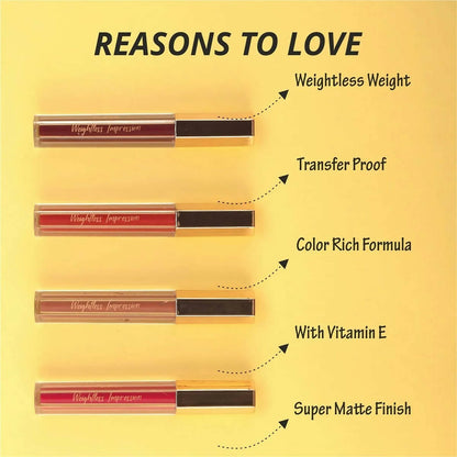 FLiCKA Weightless Impression 01 January - Red Matte Finish Liquid Lipstick