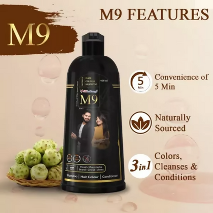 Sat Kartar M9 3 In 1 Instant Hair Color Shampoo