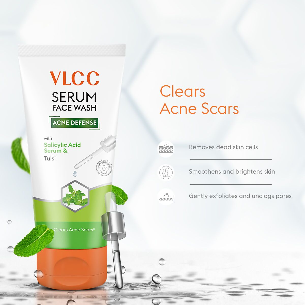 VLCC Acne Defense Serum Face Wash with Salicylic Acid Serum & Tulsi
