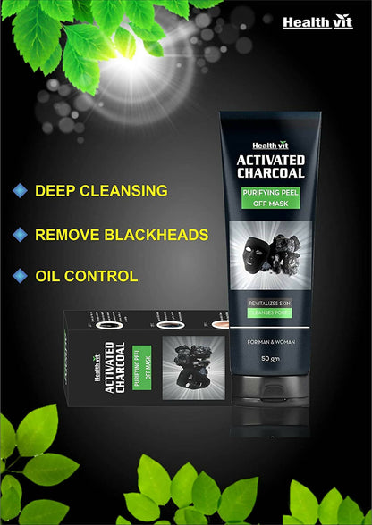 Healthvit Activated Charcoal Purifying Peel Off Mask