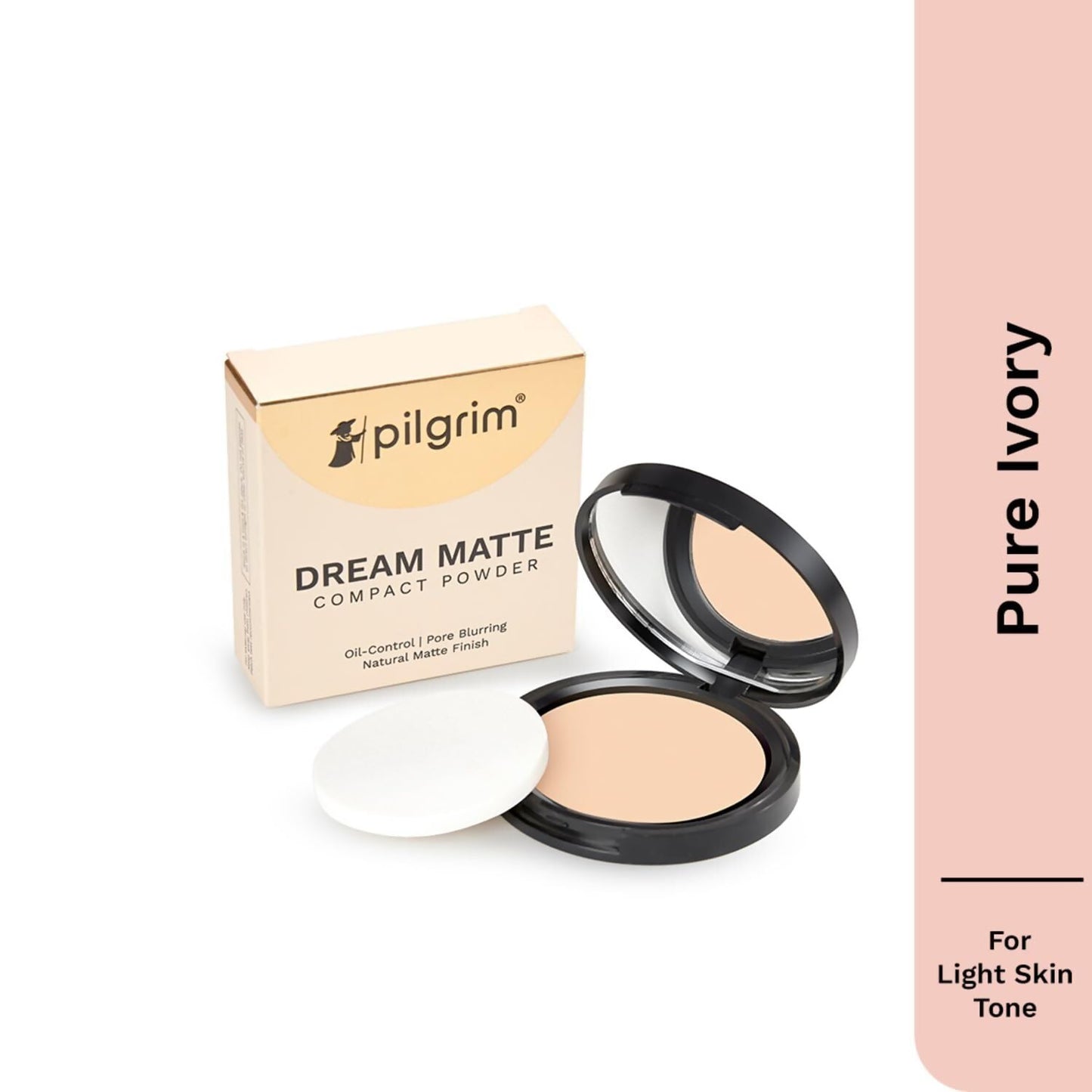 Pilgrim Pure Ivory Matte Finish Compact Powder Absorbs Oil, Conceals & Gives Radiant Skin